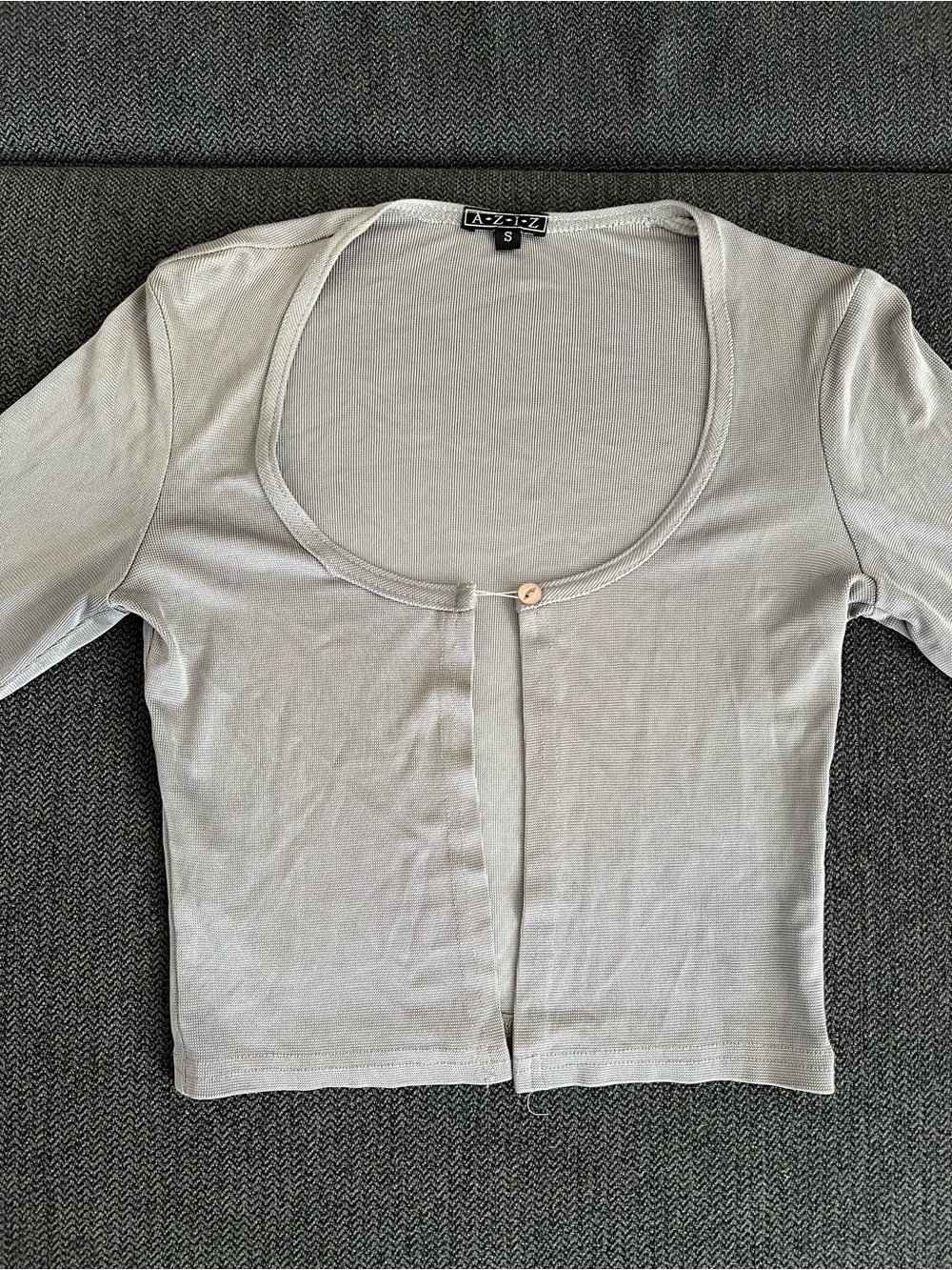 Light Grey Cropped Cardigan - Picture 2 of 6